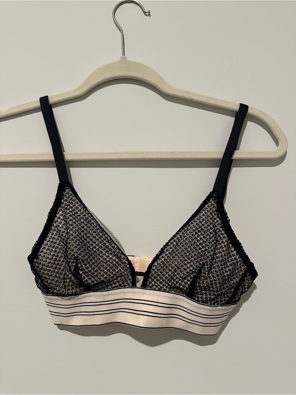 Lively Black Lace Bralette with Nude Band Athletic Cool Bra